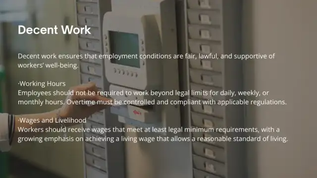 Decent work and fair employment conditions