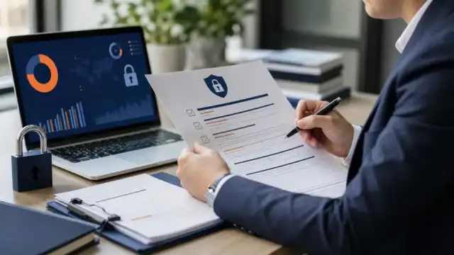 Information security audit readiness documents and cybersecurity dashboard